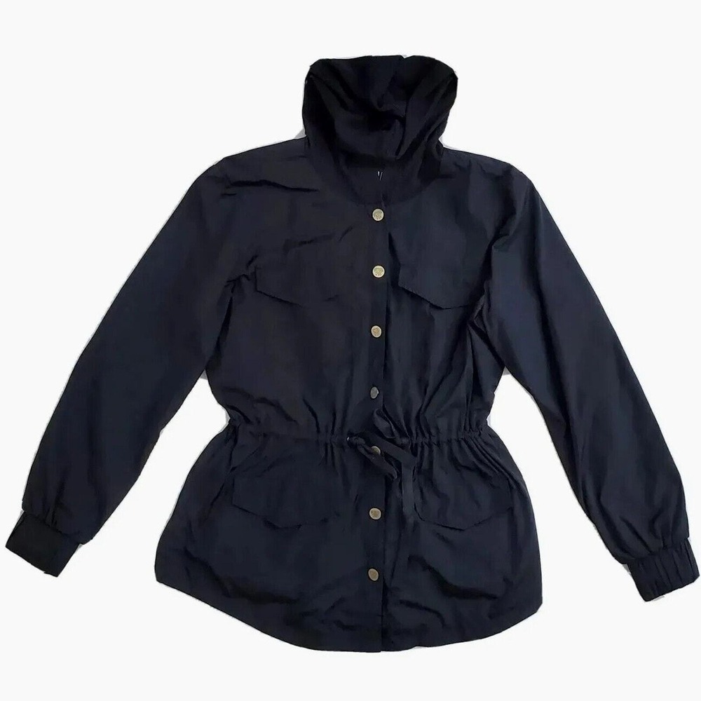 Victoria Sport Women's Medium Black Anorak Jacket Utility Hooded Drawstring